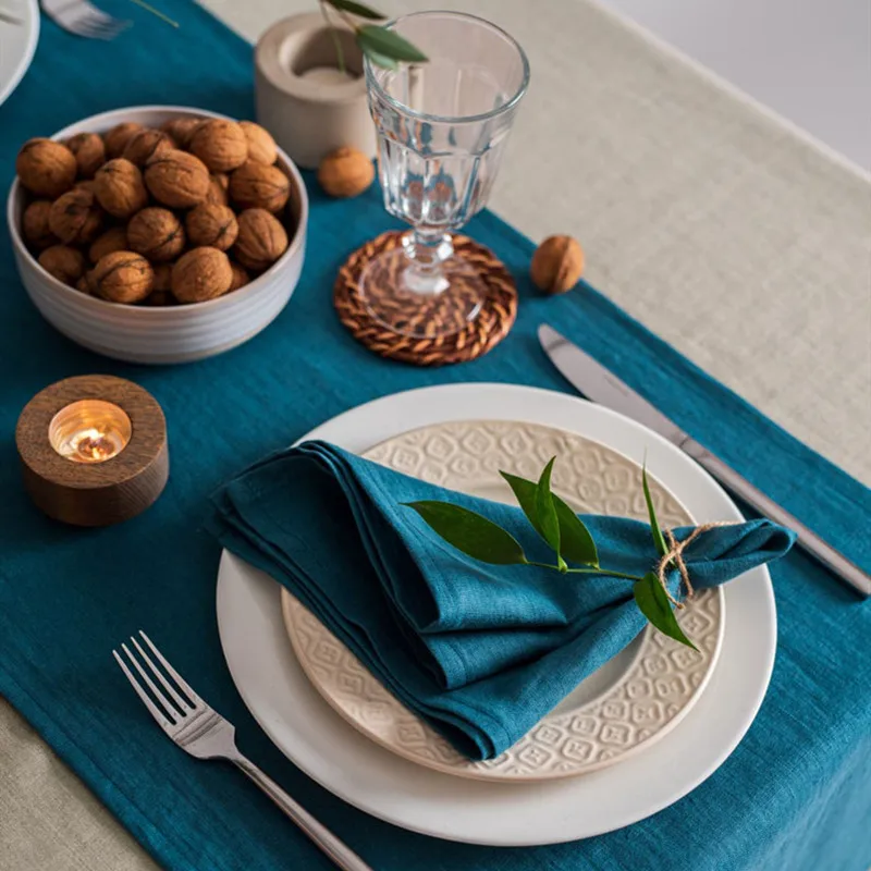 140x200cm Linen Table Cloth For Hotel dining room natural linen tablecloth morden luxury Home Wholesale customizable