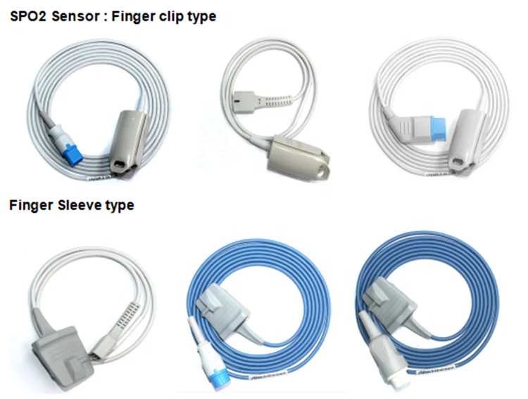 Short Cable Spo2 Sensor Adult Reusable Spo2 Adapter Cable Spo2 Sensor for Nellcor Monitor