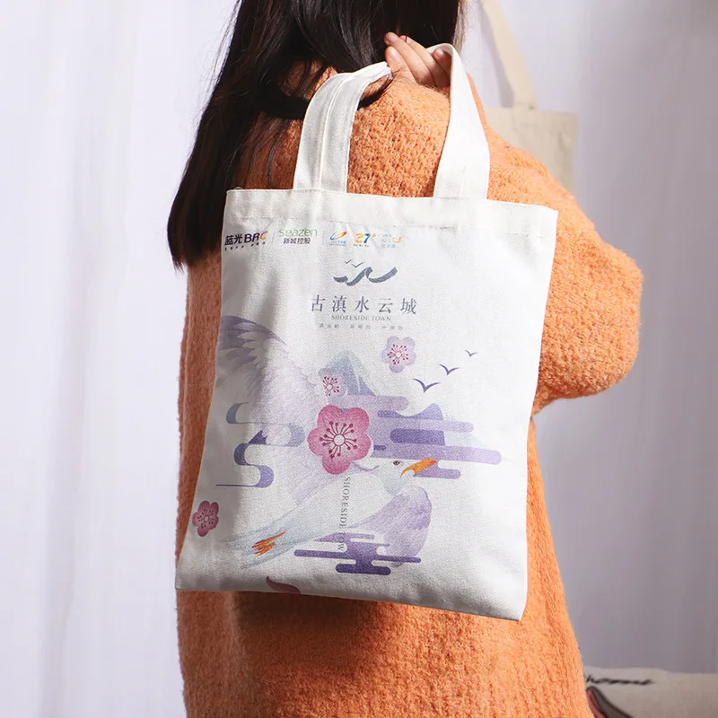 
Customized Eco-diy Mark Shopping Bag Foldable Avocado Customized Handbag Girls Kawaii Canvas Bag 