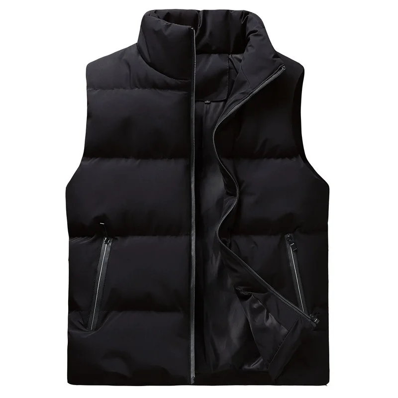 Оптовая продажа, водонепроницаемая зимняя куртка с логотипом на заказ, мужской жилет без рукавов на молнии