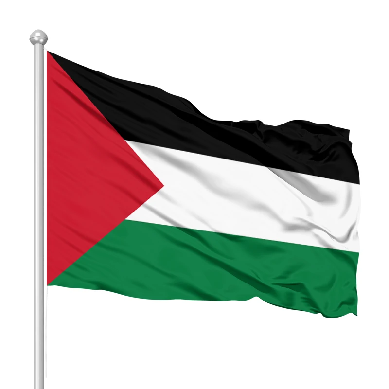 Promotion custom high quality 3*5 ft 100% polyester bright color fast fast durable Palestine flag