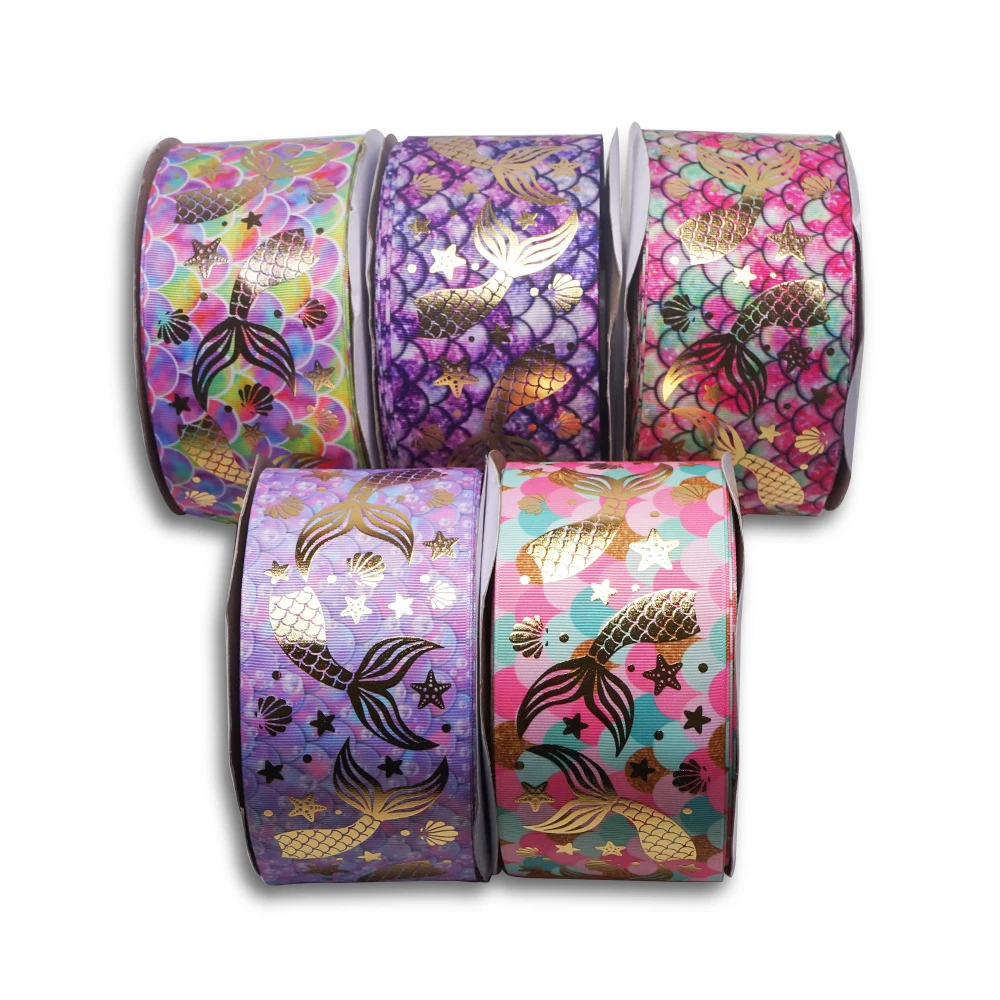 Foil printed 75mm 3' hair bows ribbon grosgrain ribbon fast shipping low price new hot
