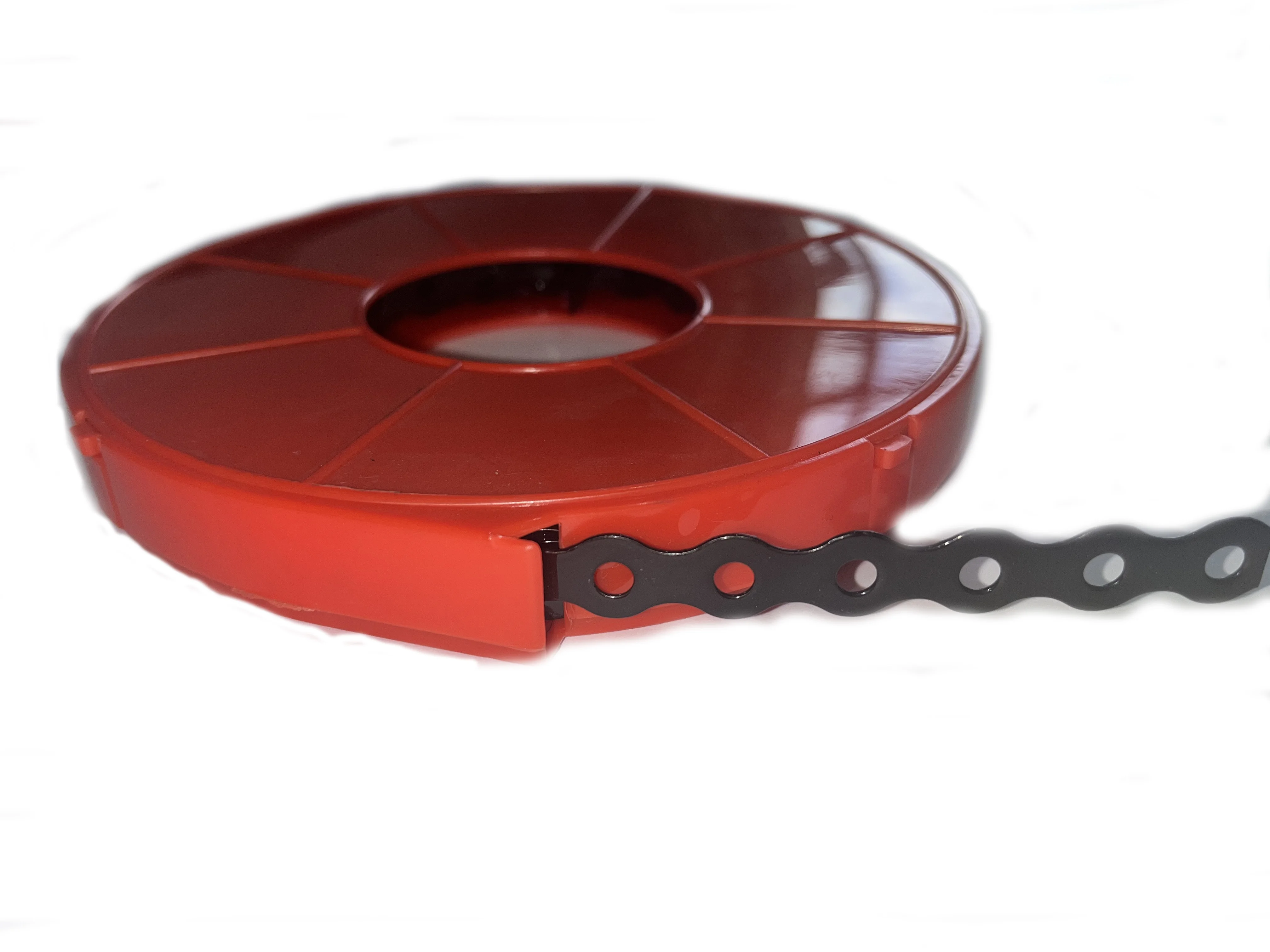 Plastic spray black white red steel perforated banding strap steel banding used for HVAC Duct factory direct wholesale