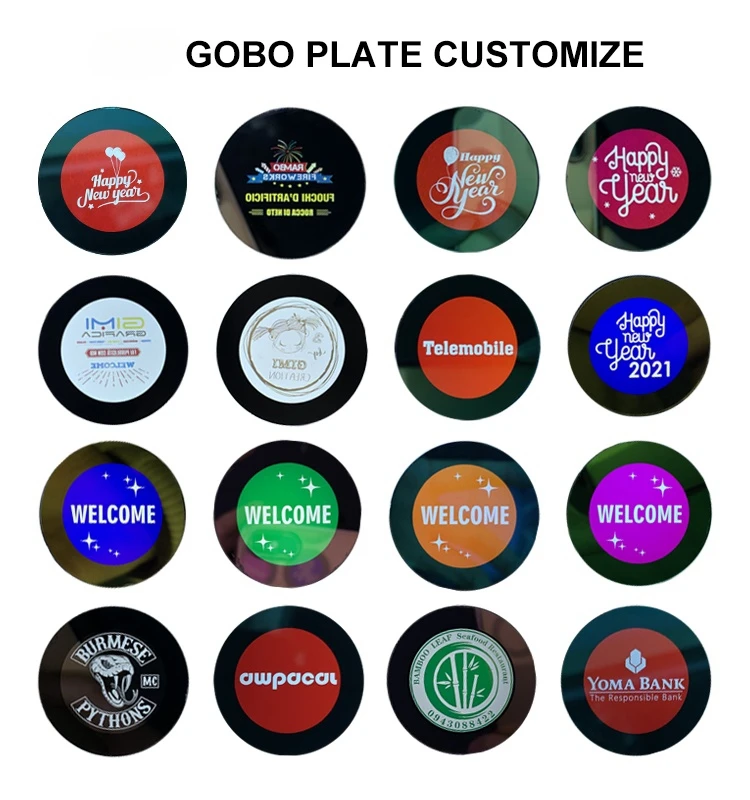 Customize Gobos  Heat-resistant Glass Full Color UV Laser Gobo Projector Light  Lamp gobo lens