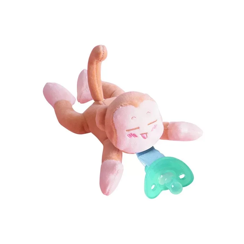 Popular Infant Baby Food Grade Silicone Pacifiers with Animals Plush Toy