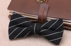 wholesale groom wedding formal wear bowtie multicolor plaid stripe cotton man bow tie