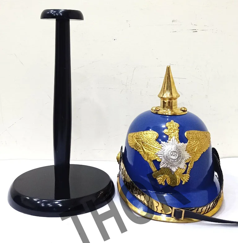 Средневековый защитный шлем из прусской кожи-немецкий офицер Pickelhaube шлем офицер из прусской латуни дизайн