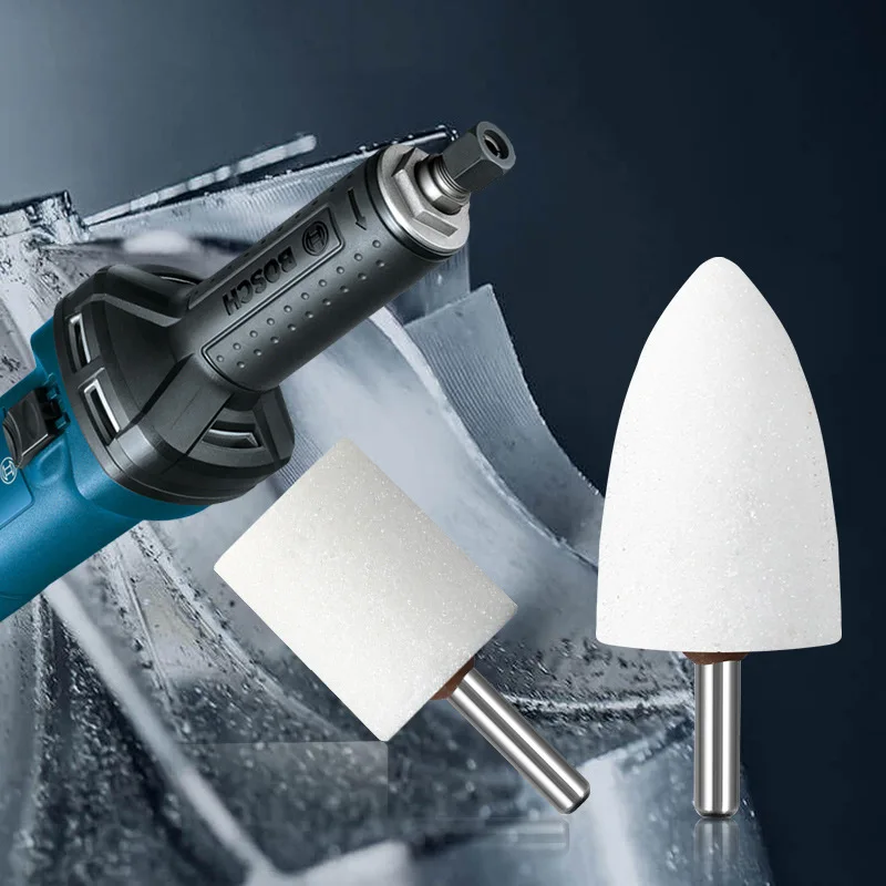 6mm Handle Wheel Head Abrasive Mounted Stone White Corundum Grinding Head Stone Wheel For Electric Grinder