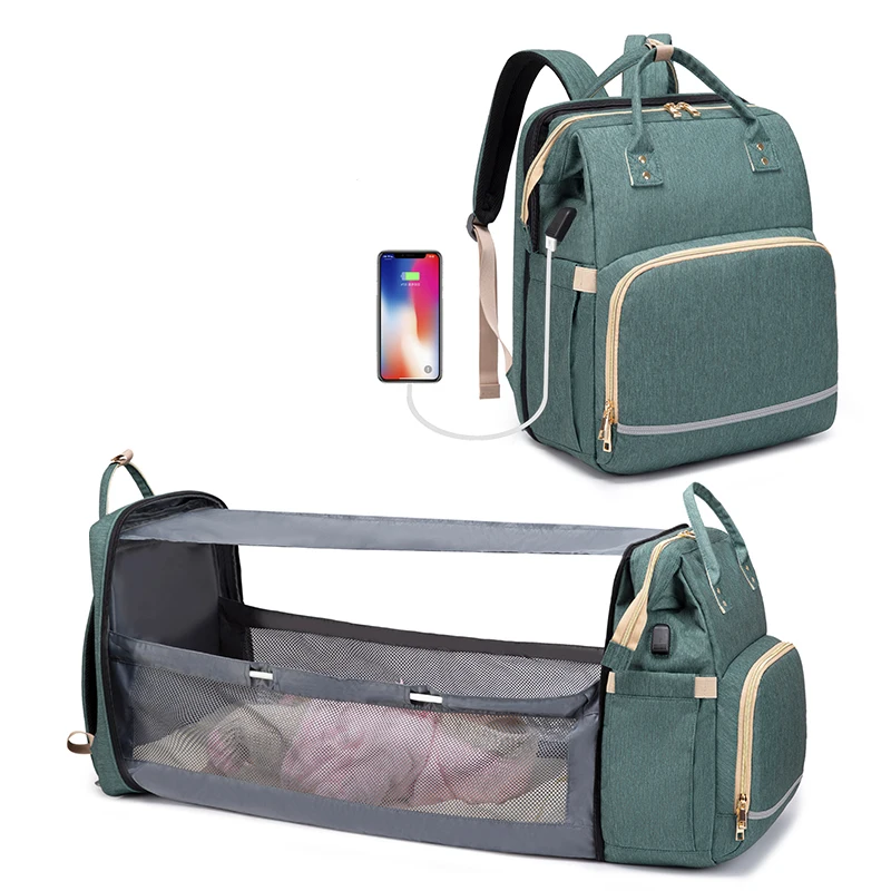 
 Обновленный Многофункциональный рюкзак для подгузников с солнцезащитным козырьком и USB-портом для зарядки  