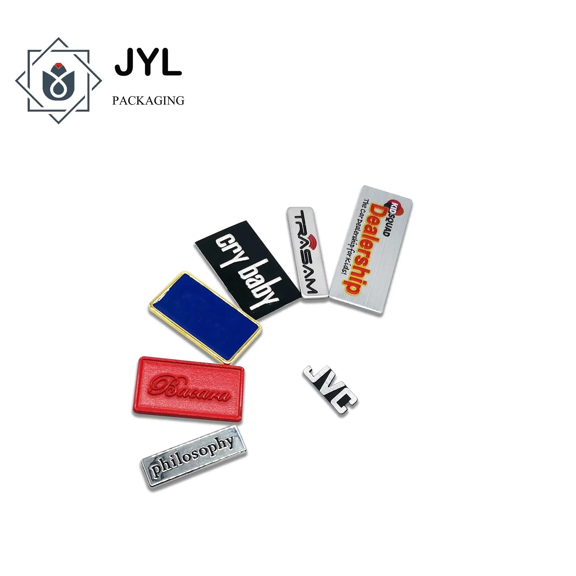 Etiquetas para ropa necklace round blank handbag nomear custom metal signs tag for jewelry apparel handbag swimwear rope