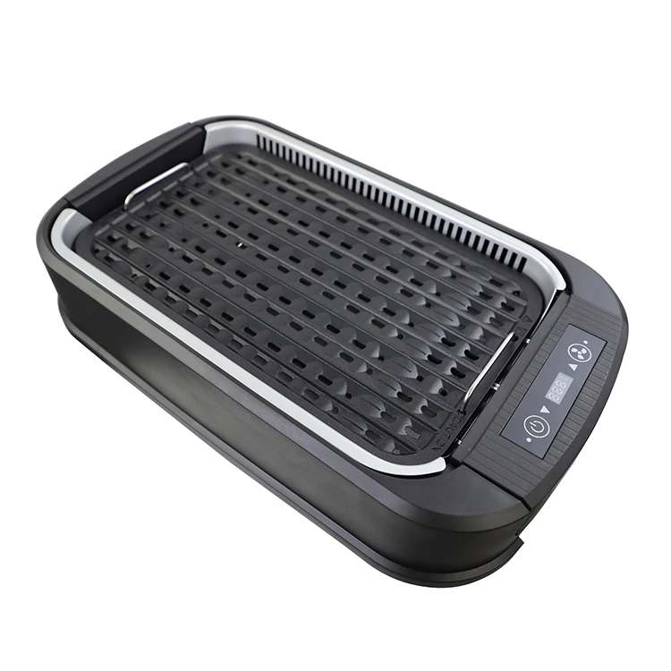 Oushine Indoor 1500W Smokeless Grill Electric Grill With Tempered Glass Lid And LED Smart Control Panel