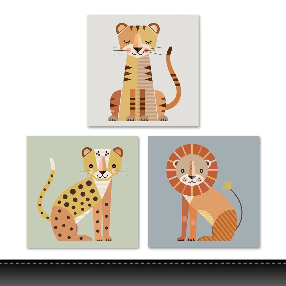 Wholesale Nordic Home Decoration Kids bedroom Canvas Wall Art Cute Animals Poster Print Painting