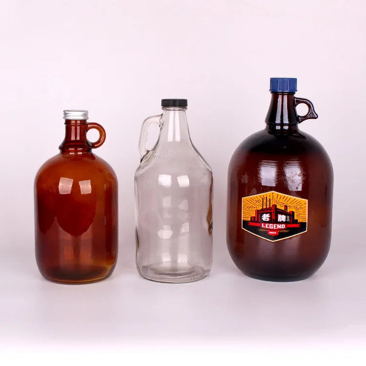 1 Gallon Amber Color Screw Top Glass Jug Wine Jug for Home Brewing Wine Beer