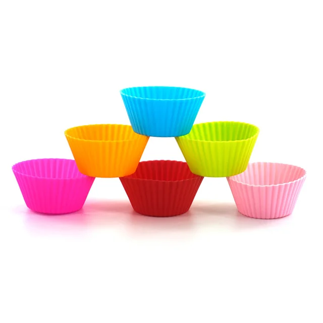 Home Kitchen Cooking Supplies Diy Cake Decorating Tools Silicone Cake Cup Round Shaped Muffin Cupcake Baking Molds