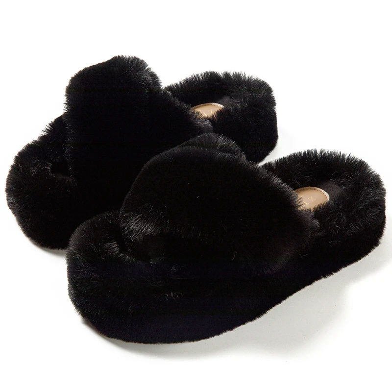 Женские домашние тапочки с искусственным мехом