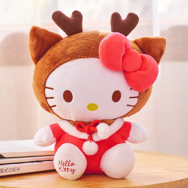 Hot Sales Japanese Cartoon Pink Hello KT Cat Plush Toy Deer Kitty Stuffed Animal Toys Kawaii Halo Cat Kids Toys