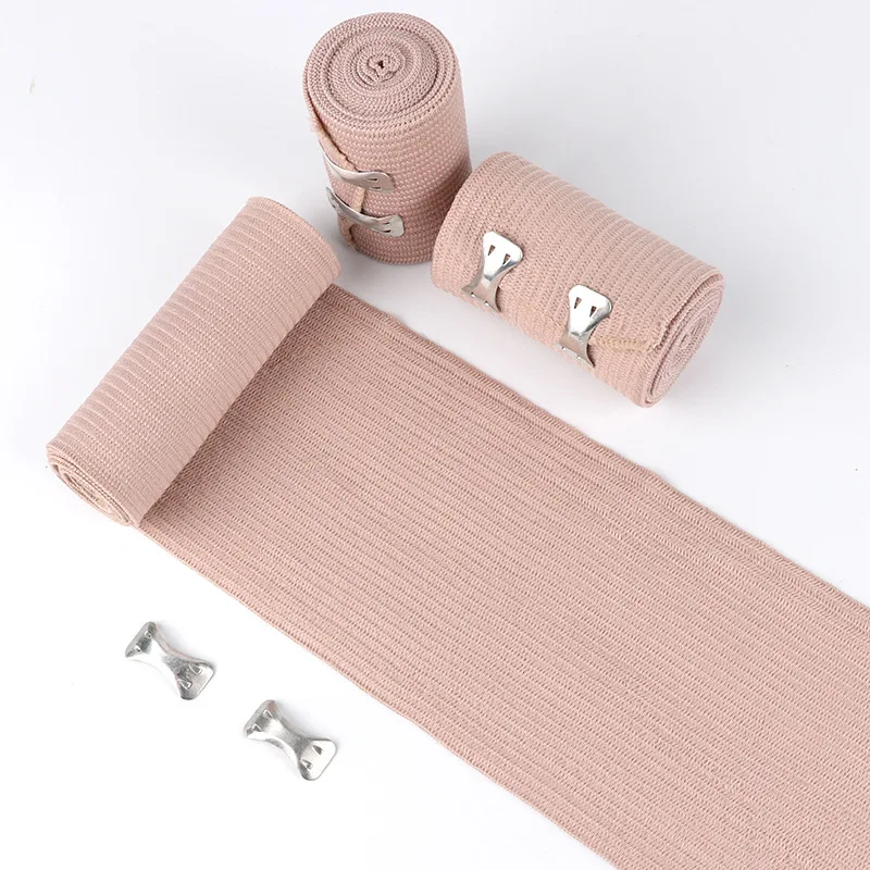 OEM CE Approved High Elastic Cohesive Elastic Bandage Skin Color Cotton Crepe Bandage for Hospitals Medical Crepe Bandage