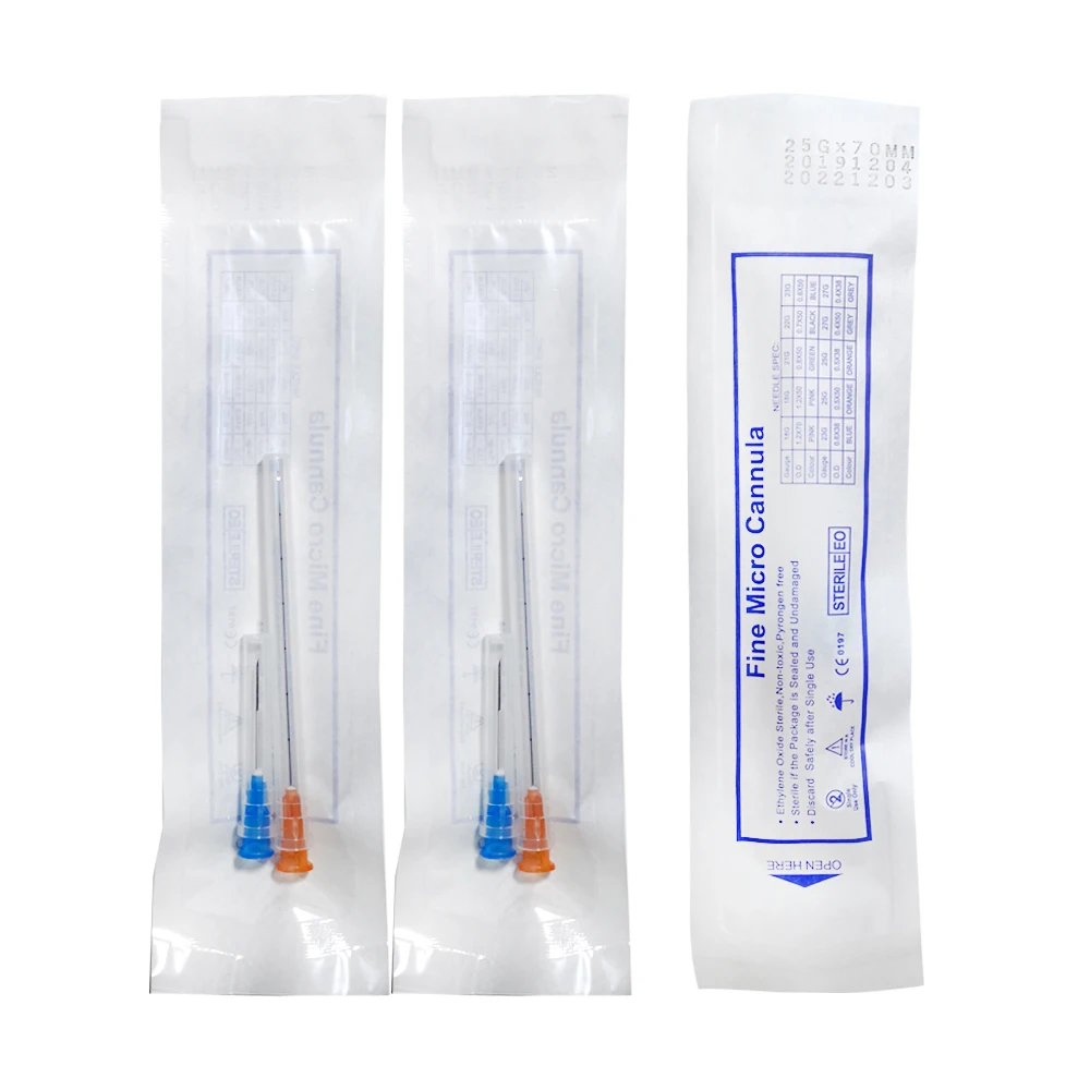 Disposable Hypodermic Needle 18g 23g 25g 27g Canula Micro Blunt Tip Cannula For Breast Body Butts Injection