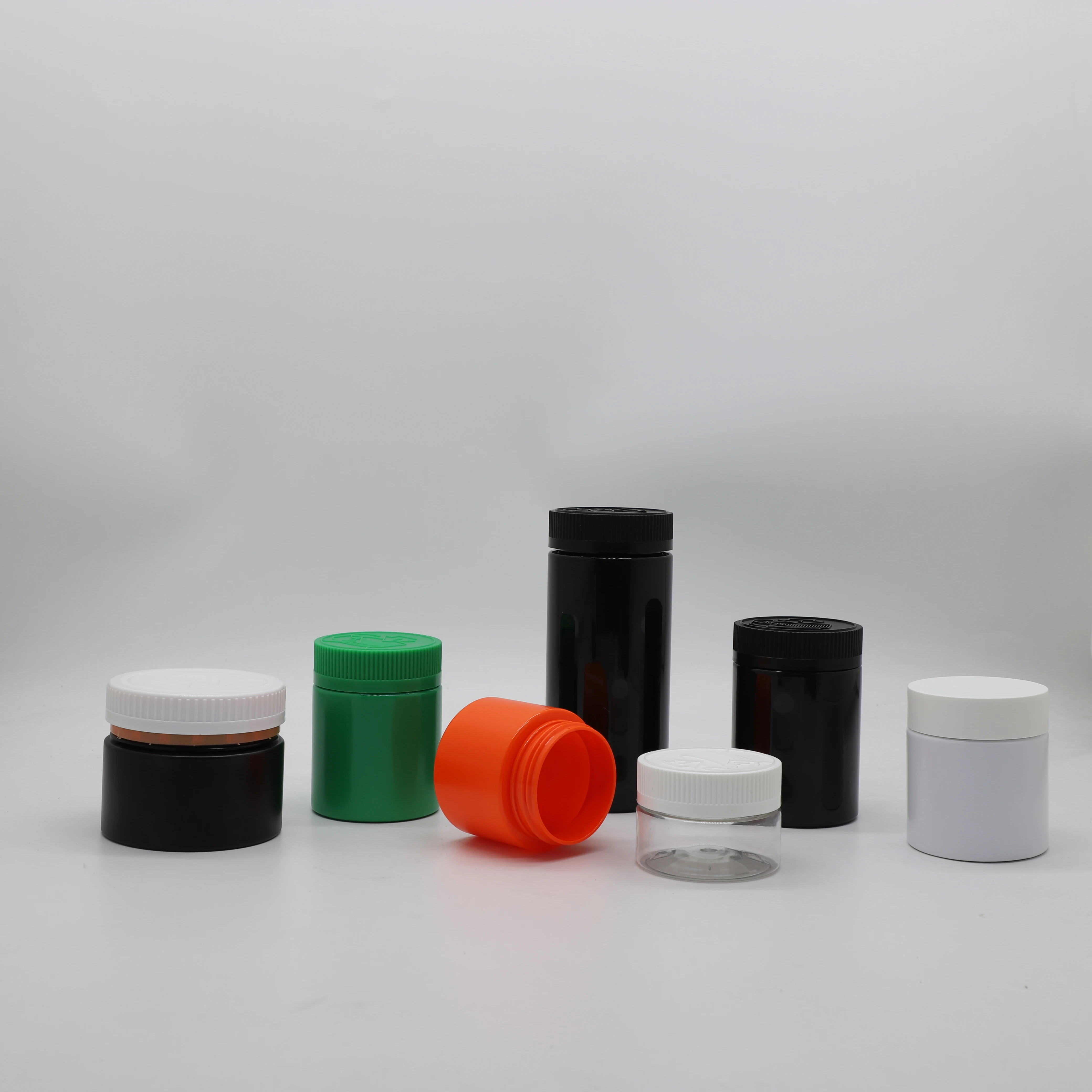 8oz 250ml plastic jars with child resistant lids food grade 300ml container plastic green jar beauty product