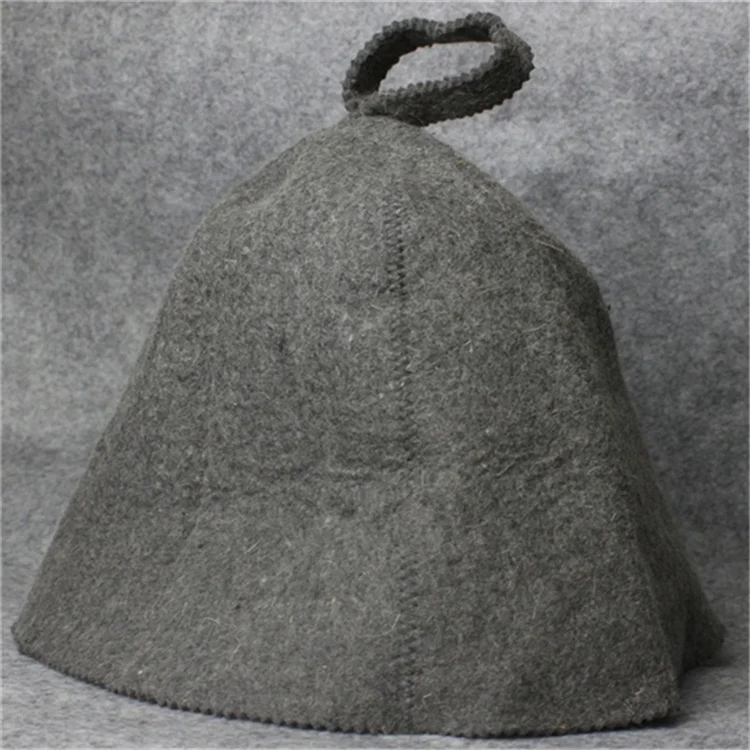 Customized logo nature 100% wool felt sauna hat