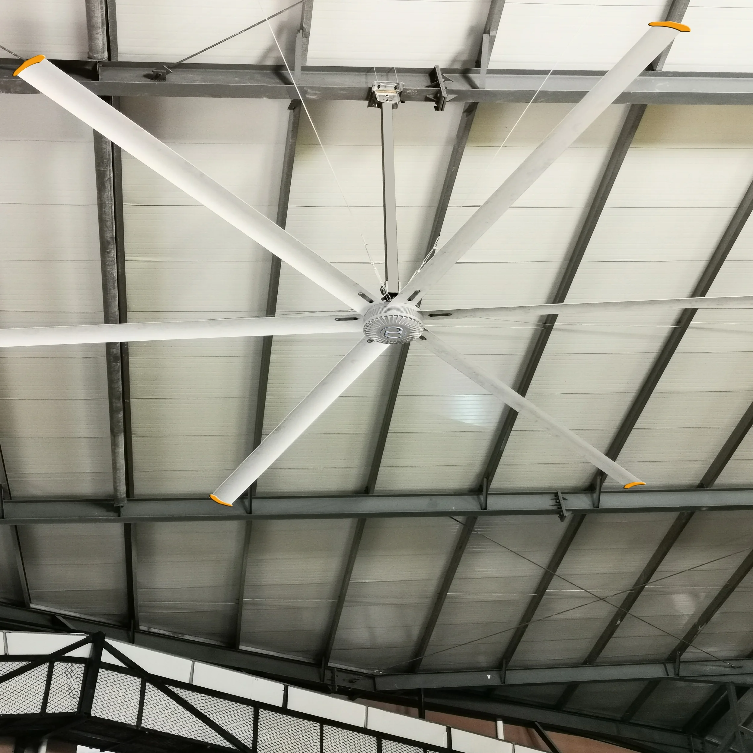  Новейший большой промышленный потолочный вентилятор hvls 24ft 7 3 m с двигателем