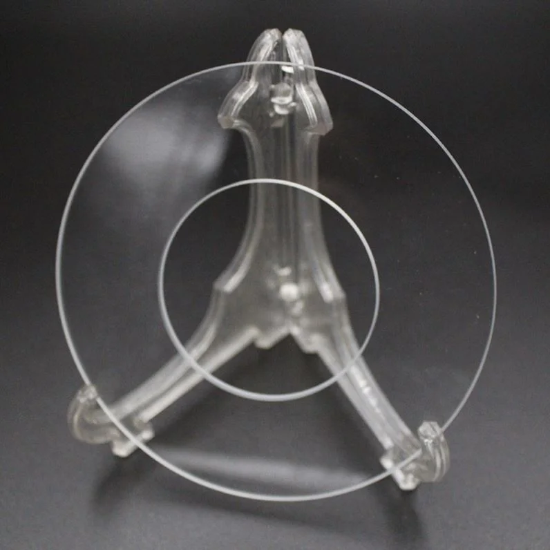 Clear sight quartz glass disc with holes for block