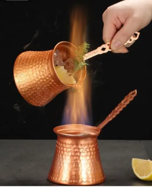 Turkish coffee pot  With Handle Cezve with Brass Handle coffee tool