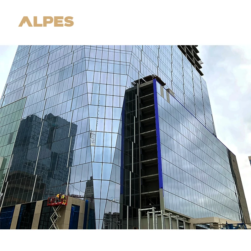ALPES Modern Chinese Design Style Exterior Curtain Wall Panels Tempered Glass & Aluminum Alloy for Decorations