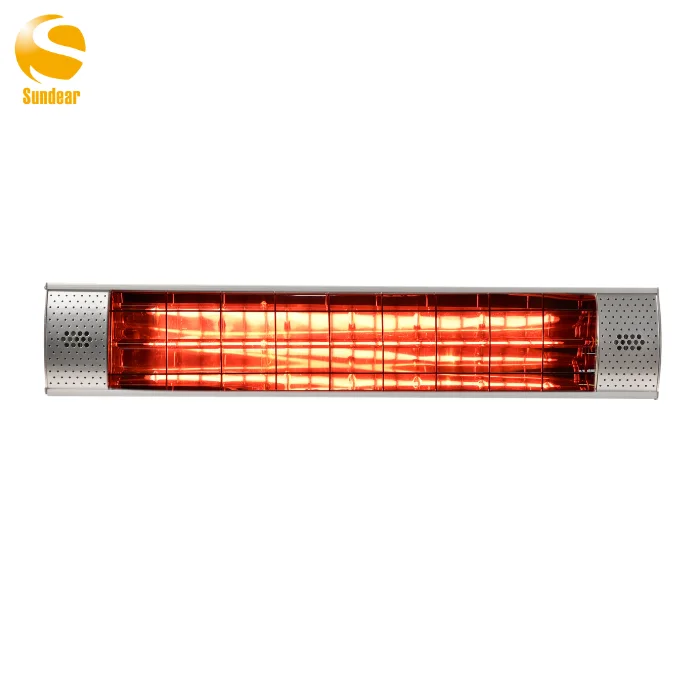 Лидер продаж 2022, уличный обогреватель для внутреннего дворика, Золотая галогенная лампа 2000 Вт, Электрический инфракрасный обогреватель с алюминиевым корпусом IP55