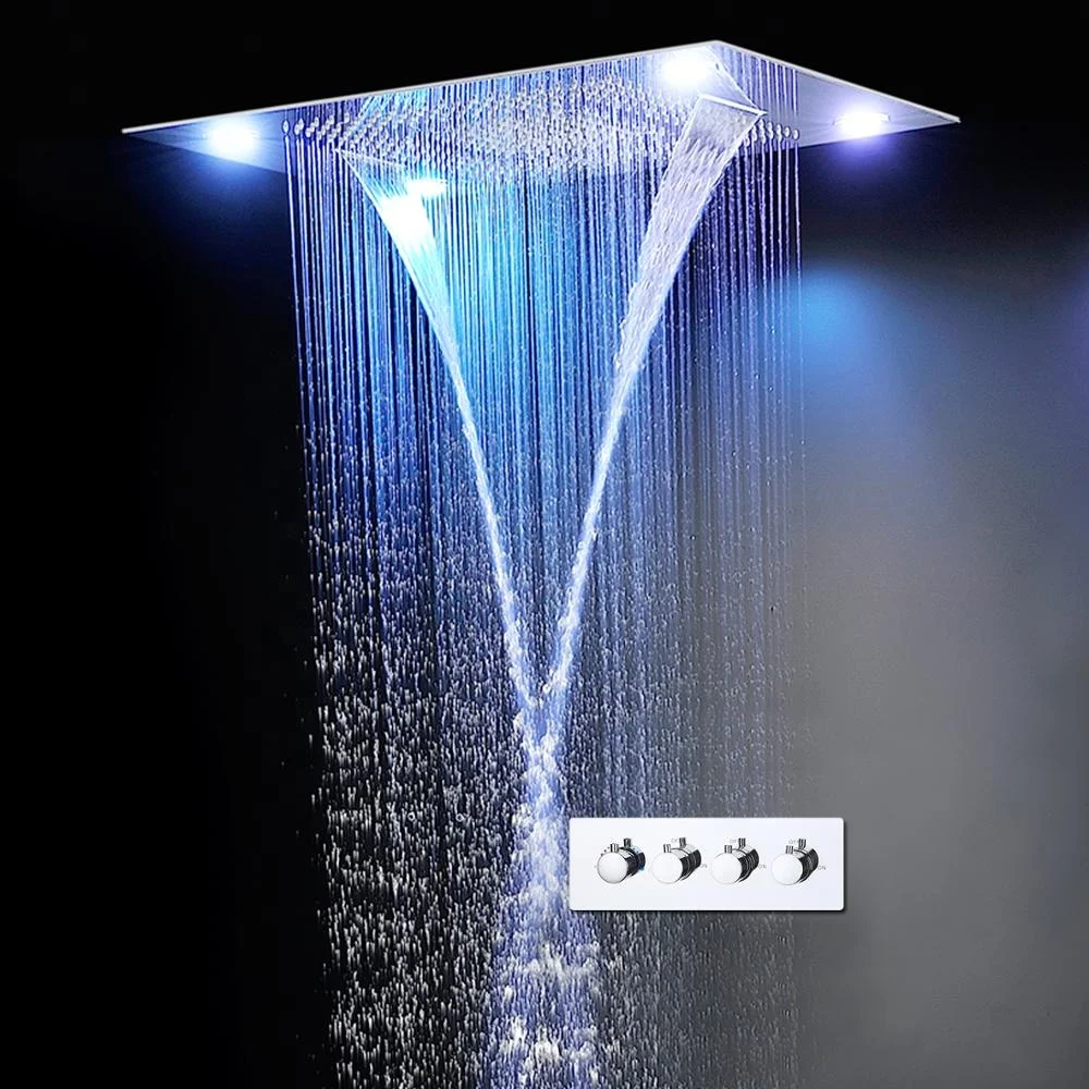 LED Fixed shower heads Ceiling overhead rain shower