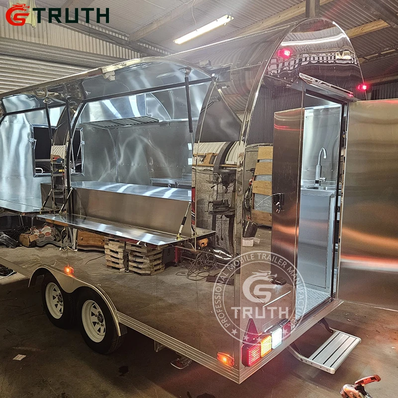 Outdoor Stainless Steel Home Use Restaurant Commercial Multifunction Food Cart Food Truck for Retail
