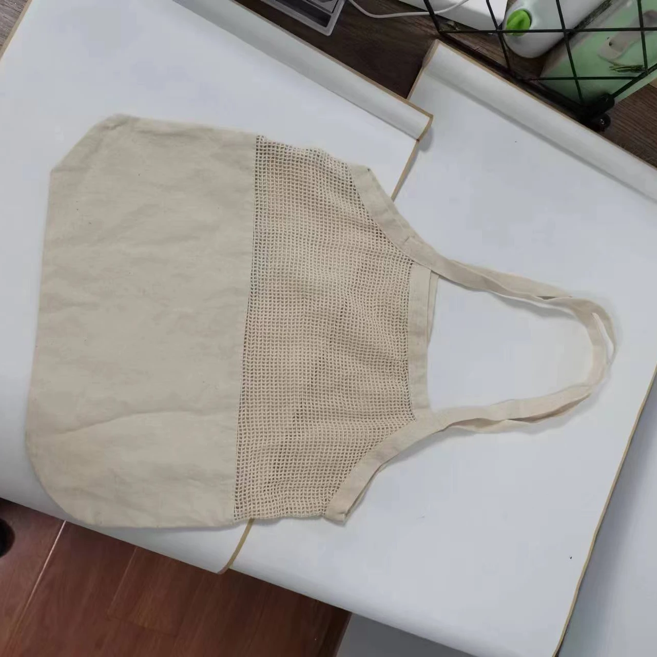 Custom eco friendly large cotton crochet market bag  shopping tote bag for groceries fruit vegetable dilly mesh bag