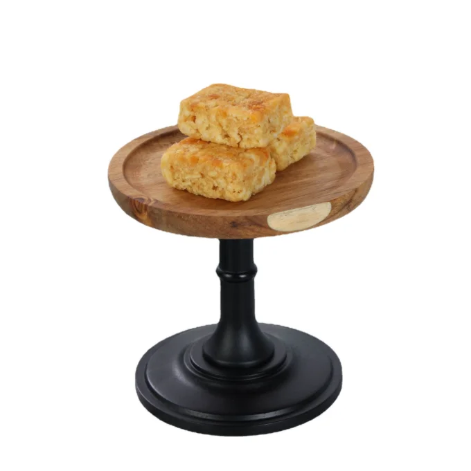 1 tier cake stand Acacia wood round square wooden cake stand with rim round flat
