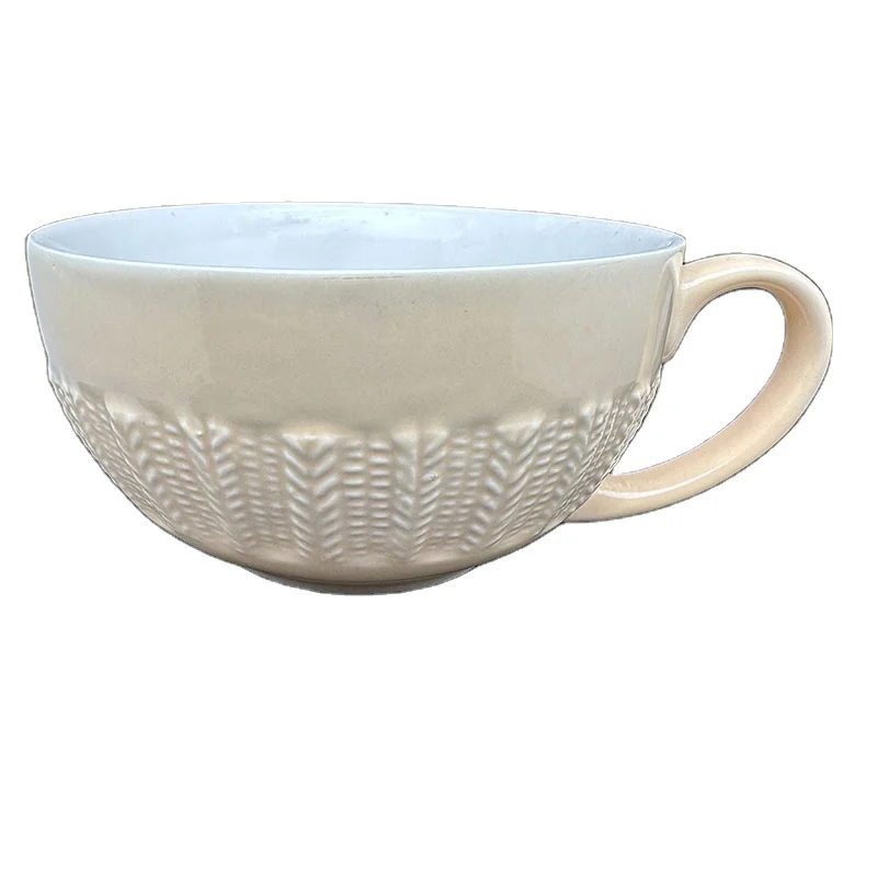 Wholesale Carved ceramic cup high quality personality porcelain cups creative cheap bulk glazed ceramic mugs