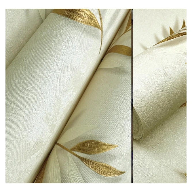 PVC waterproof 3d flower wall paper rolls china,European style geometric wallpaper