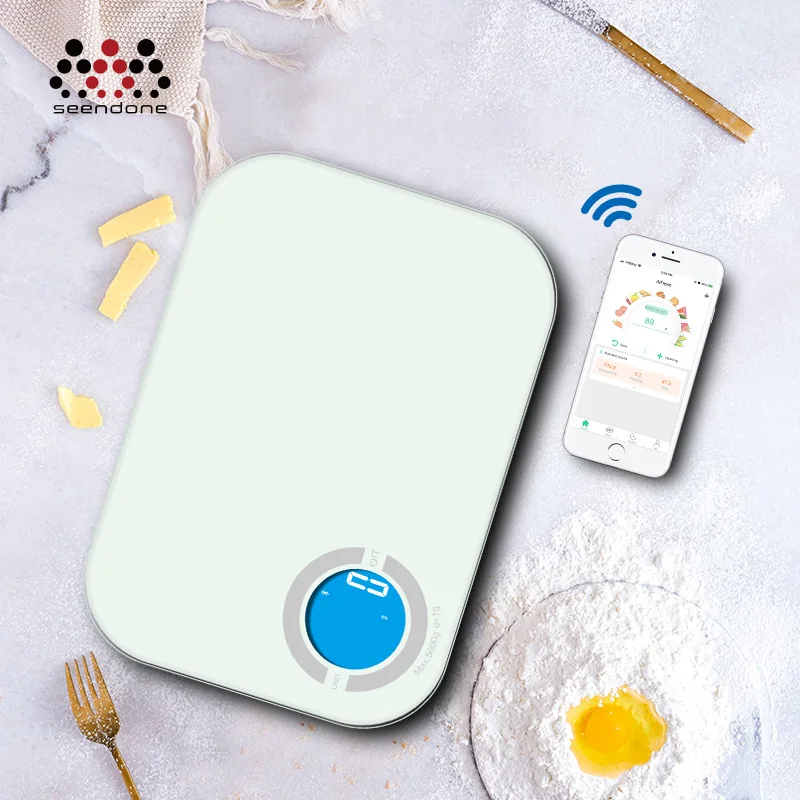 5000g max d1g Wireless Digital Home Food Glass Top Calorie Counter Led Kitchen Scale