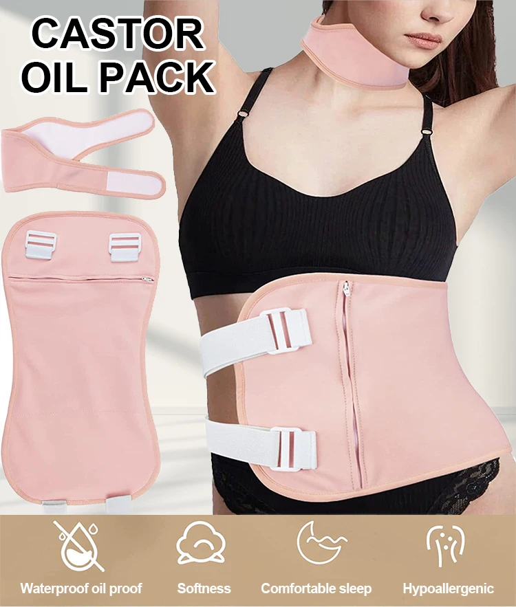Latest Model castor oil packs castor oil pack wrap around stomach castor oil pack for liver compress