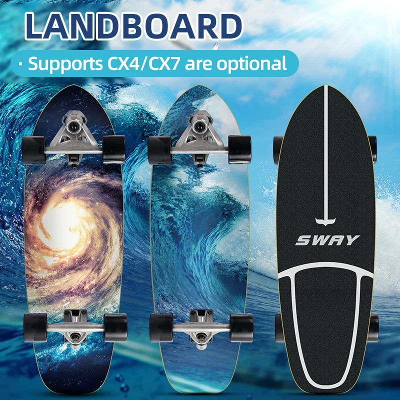  SWAY CX7 в наличии кленовый Land Swing Cruiser быстрая доставка за 5 дней грузовик CX4 доска для серфинга скейтборд