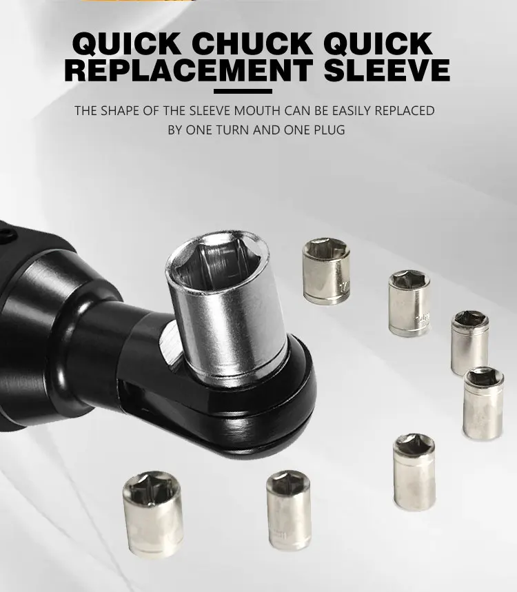 KM Heavy-Duty Cordless Electric Ratchet Wrench Adjustable Stainless Steel Impact Ratcheting Imperial Measurement System