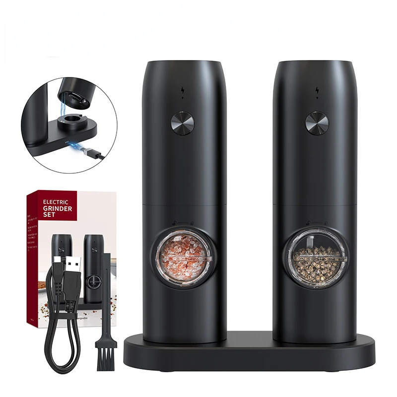 LOWEST Price Type-C Rechargeable Electric Salt and Pepper Mills Set with Led Light