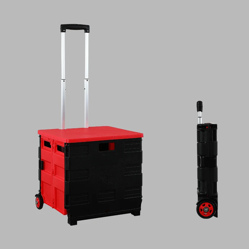 DRX Labor-saving Pull Cargo Foldable Luggage Trolley  37*34*95.5cm Folding Shopping Carts