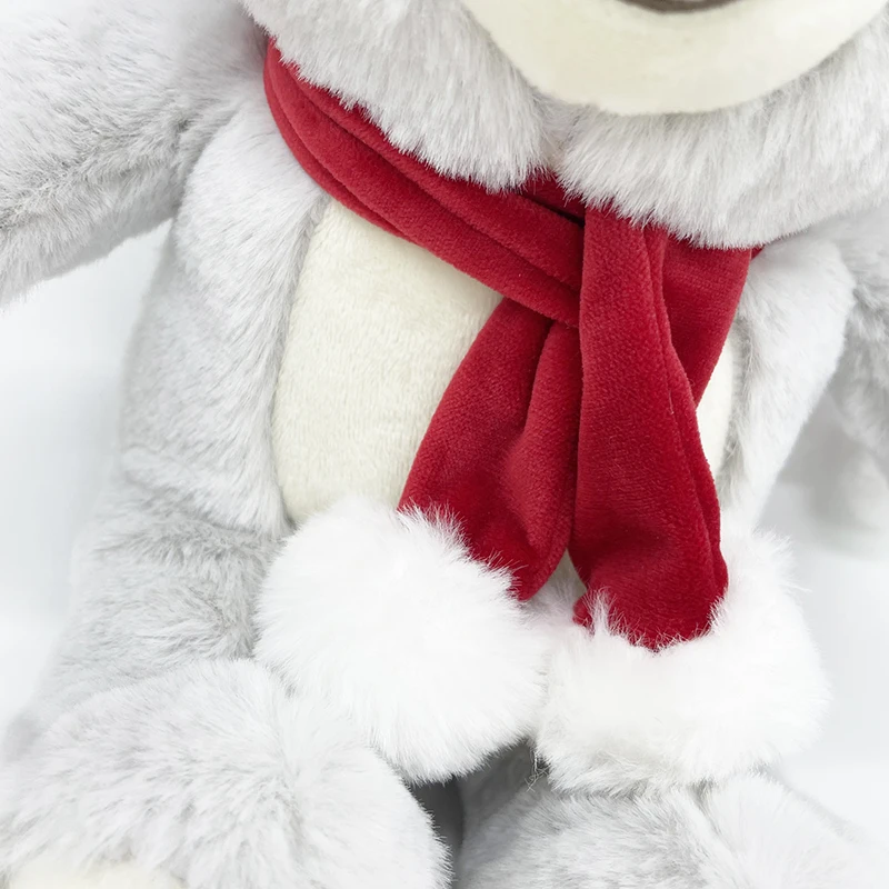 Holiday gift heat transfer logo custom cartoon plush teddy bear toys cute stuffed christmas reindeer doll kids gift