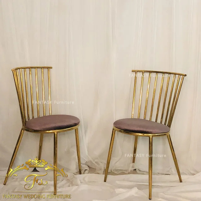 Luxury pink velvet stainless steel event chairs