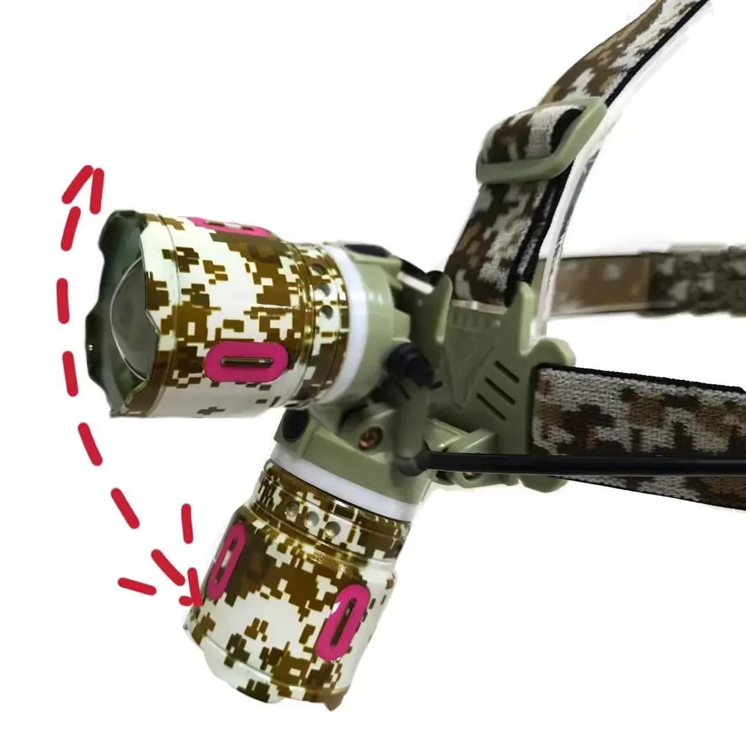 30W High Brightness LED Rechargeable Headlight USB Type-C Camuflagem With Aluminum Body Zoomable Portable 500M Light For Camping