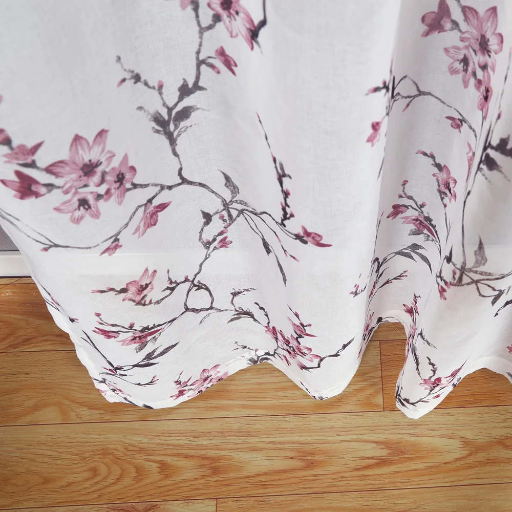 Ready To Ship Floral Printed Sheer Curtain Fabric Germany Sheer Curtain For Sleeping Room