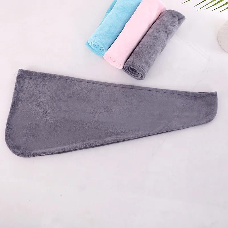 Wholesale custom high quality plush microfiber hair wrap turban towel hair drying towel microfibre hair towel