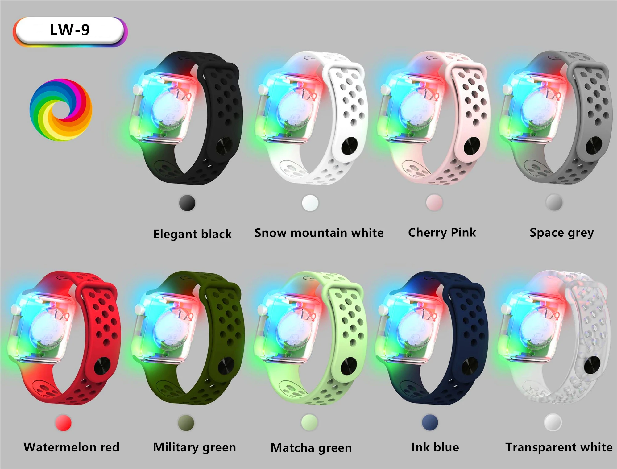 Новые детские цветные силиконовые часы для студентов мигающие спортивные радужные светодиодные часы