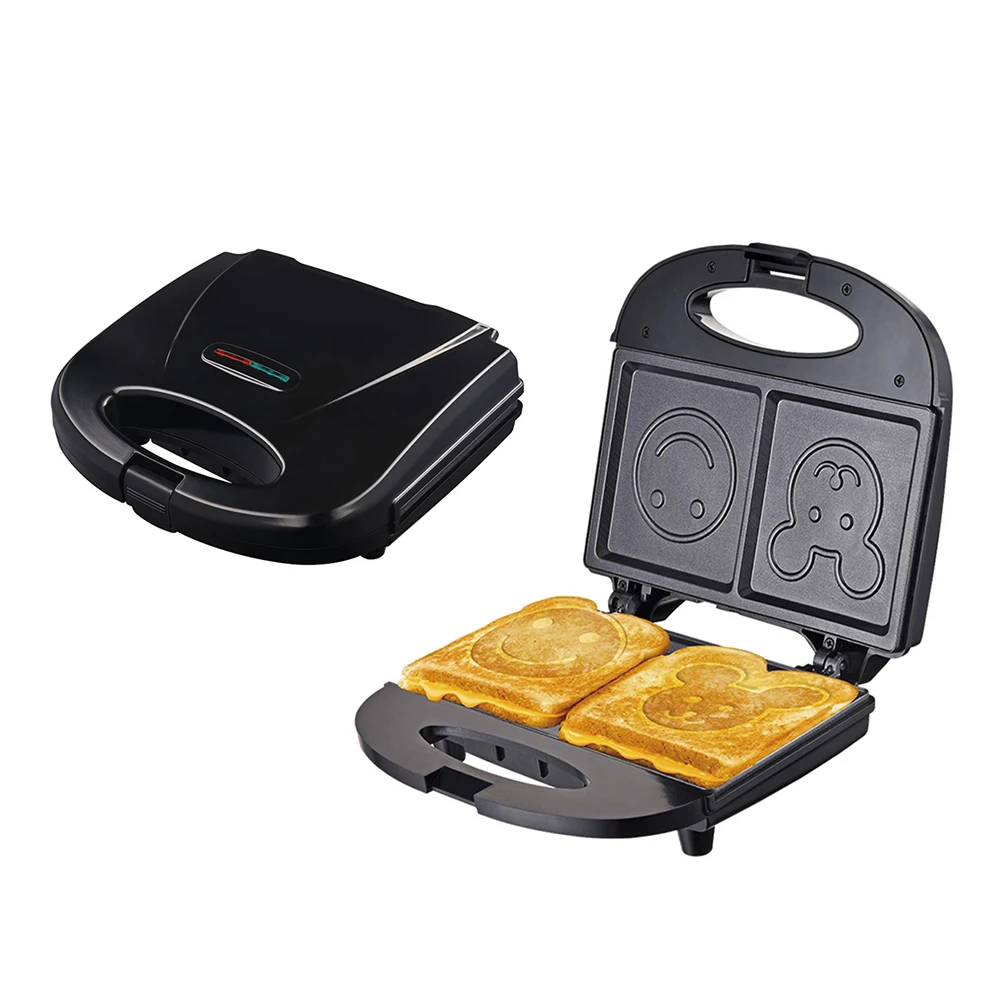 Премиальный бренд RAF Non Stick Machine 2 ломтика мультфильм смайлик Panini тостер вафельница с индикатором