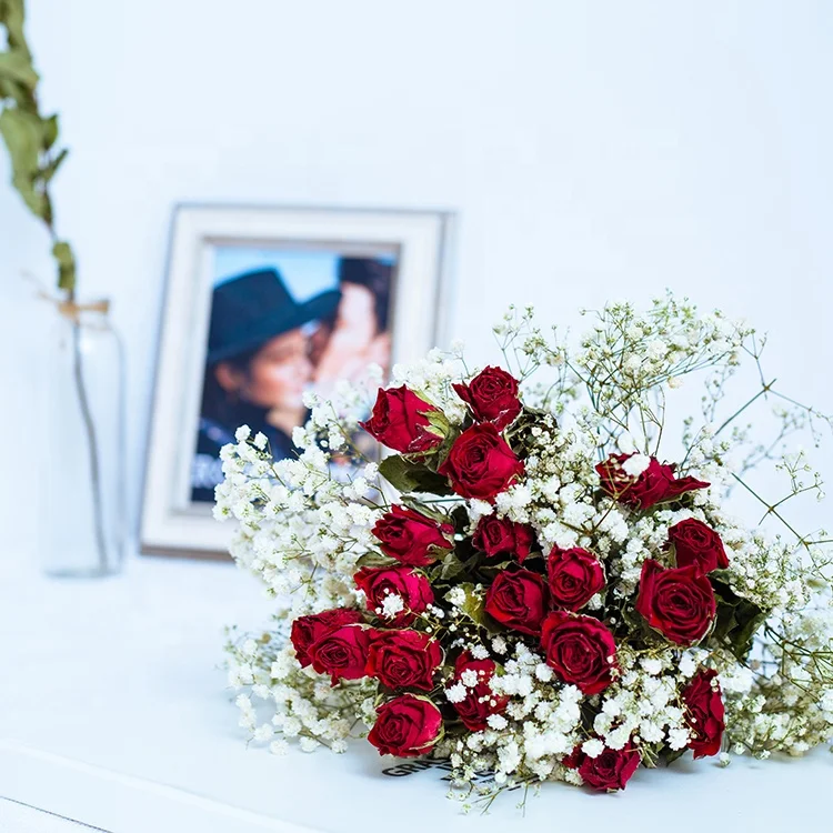 Wholesale price dried flowers rose wedding arch valentines day 2022 ted bakerlayered bouquet