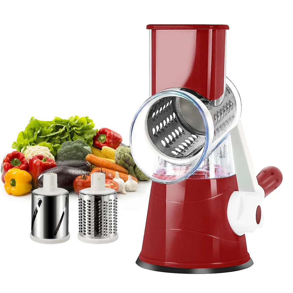 5in1 Manual Vegetable Chopper Cheese Spiralizer Shredder Vegetable Cutter Slicer Onion Potato Rotary Cheese Grater Machine